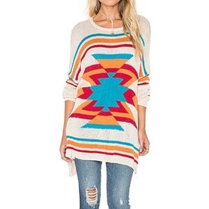 SHOW ME YOUR MUMU Southwestern Print Knit Tunic Sweater